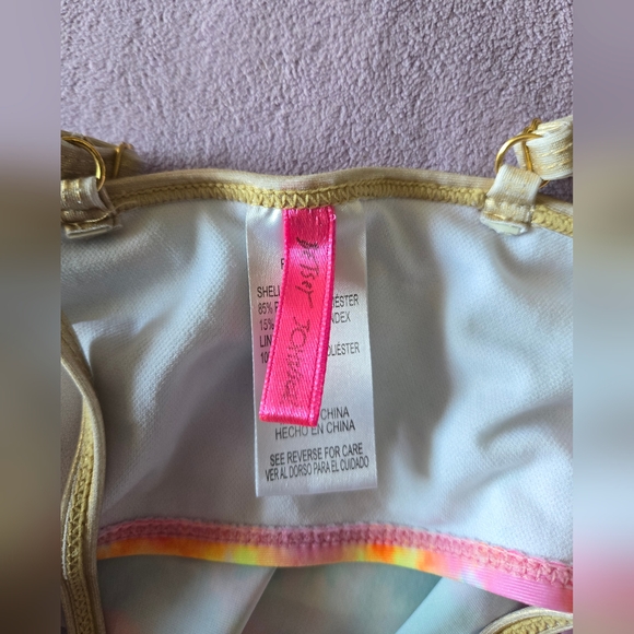 Betsey Johnson Girls Multicolor Tie-Dye Bikini with Gold Accents Size 10 - Picture 3 of 8